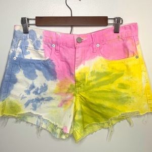 Blank NYC The Barrow Vintage High Rise Shorts Tie Die Size 29 New Womens